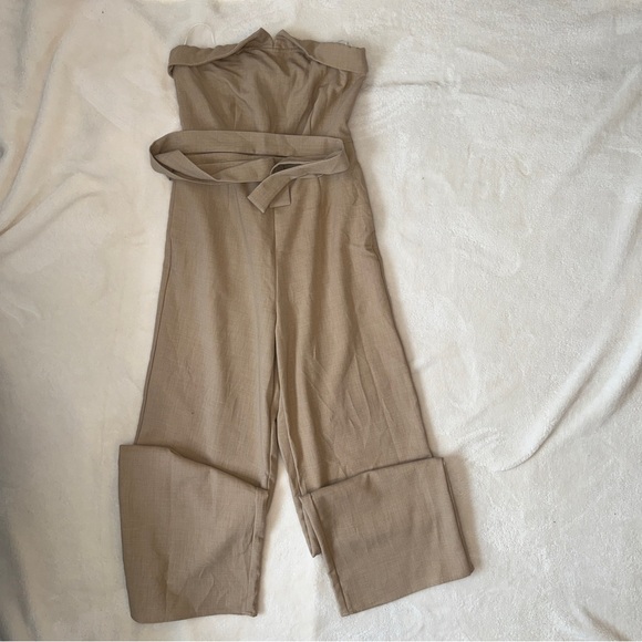 Strapless Elegant Beige Jumpsuit by Byegreis M - Picture 2 of 5